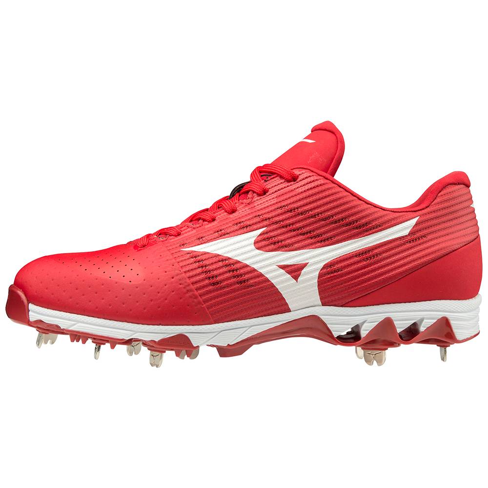 Tenis Baseball Mizuno 9-Spike Ambition Baixo Metal - Homem - Vermelhas/Branco - LJGCS1675